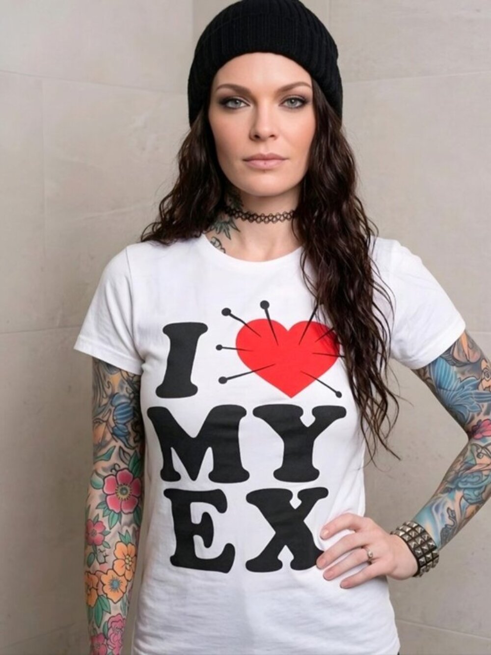Inked Shop Dirty Shirty I Hate My Ex Voodoo Heart Print Top Tee Punk Alt NWT XS